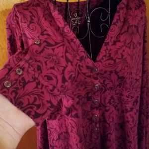 Lands End Classic twist on Henley. Floral paisley